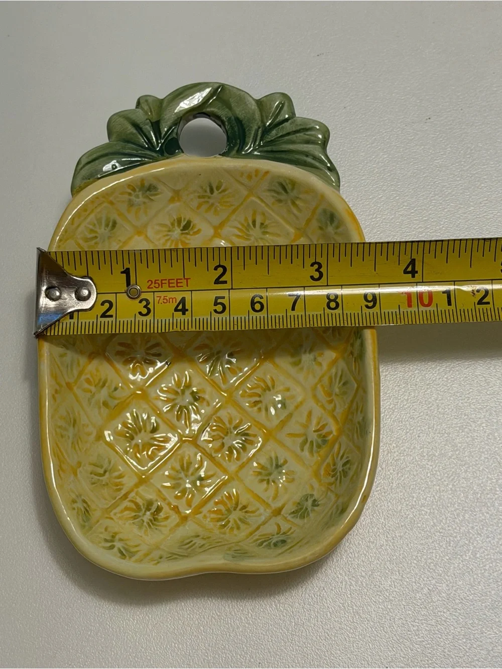 Vtg Mid-Century Ceramic Pineapple Wall Pocket & Spoon Rest Retro Tropical Decor